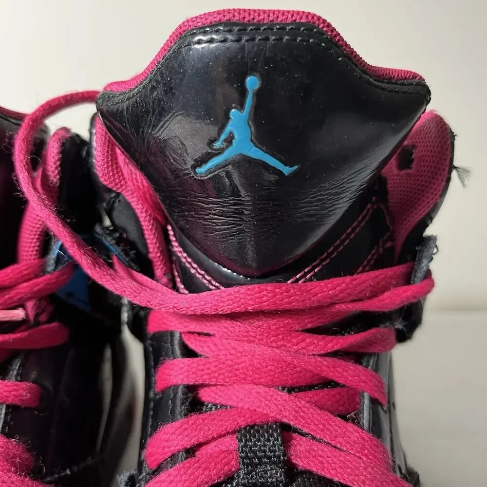 2013 Nike Air Jordan SC1 Black/Dynamic Blue/Vivid Pink Youth Shoes Size 3Y Retro